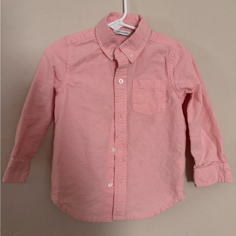 Janie and Jack Soft Pink Kids Button-Down Shirt